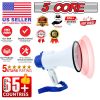 5 Core Megaphone Bull Horn 30W Loud Speaker 800 Yards Range Rechargeable Portable USB Bullhorn w Recording Volume Control Siren Noise Maker for Kids a