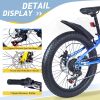 24 Inch Bicycles , Fat Tire Mountain Bike for Boys and Girls Age 10 + Years ,Dual-Disc Brake,Shimano 7-Speed ,Kids Beach and Snow Bicycle