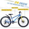 24 Inch Bicycles , Fat Tire Mountain Bike for Boys and Girls Age 10 + Years ,Dual-Disc Brake,Shimano 7-Speed ,Kids Beach and Snow Bicycle