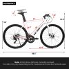A28314 700C Road Bike, 14-Speed Disc Brakes Outdoor Bike, Light Weight Aluminum Frame ,Racing Bike City Commuting Road Bicycle for Men Women