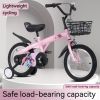FKZNPJ 16 inch sporty kids bike with training wheels and stand Adjustable saddle Suitable for boys and girls aged 4-8 years tall Height 41-46 inches A